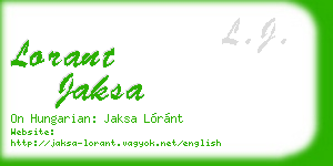 lorant jaksa business card